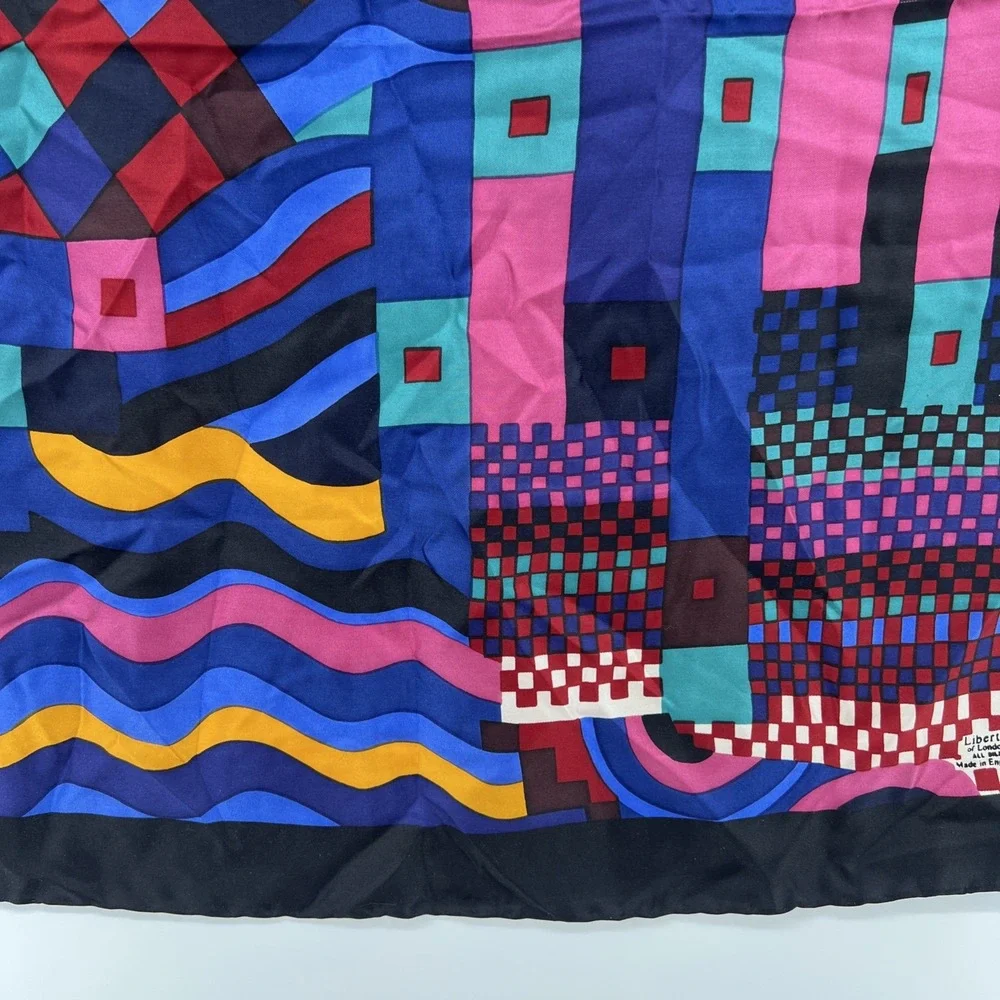 Liberty Of London Vintage Abstract Design 100% Silk Scarf 26